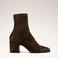 Women’s Faux-Suede Square-Toe Block-Heel Ankle Boots