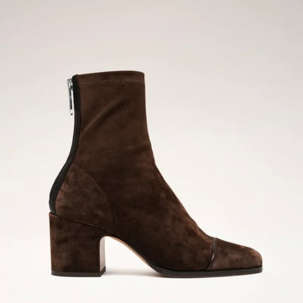 Women’s Faux-Suede Square-Toe Block-Heel Ankle Boots