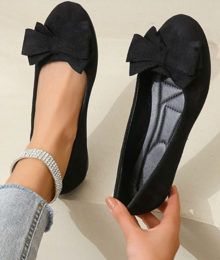 Women’s Bow-Detail Suede-Look Flats