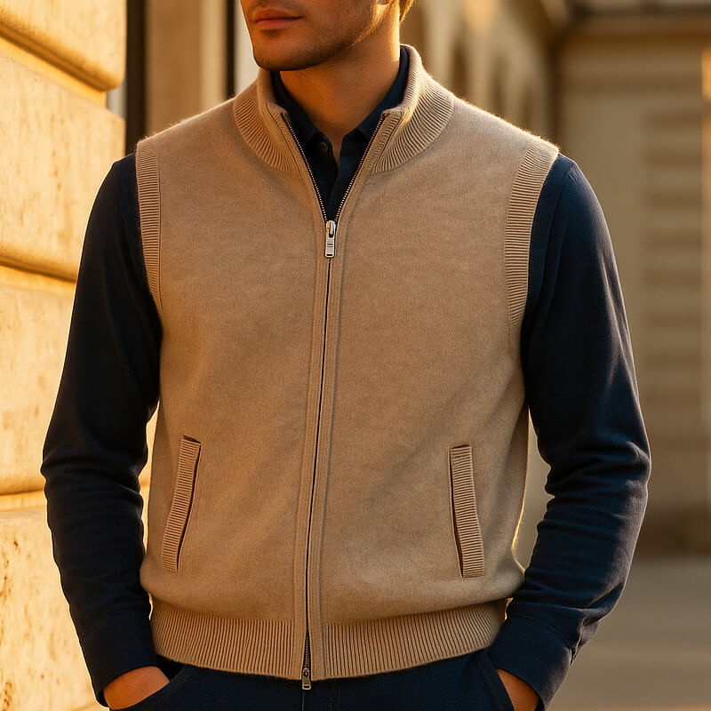 Harrington Soft Knit Zip Men's Vest - detail image 5