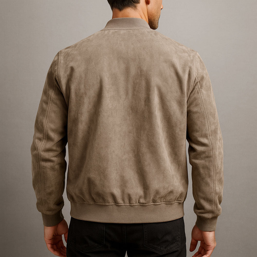 Men's Léo Suede-Look Bomber Jacket - detail image 5