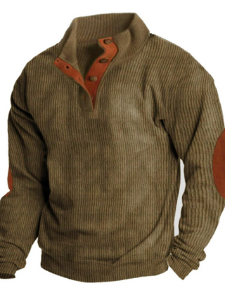 Men’s Corduroy Quarter-Button Sweatshirt