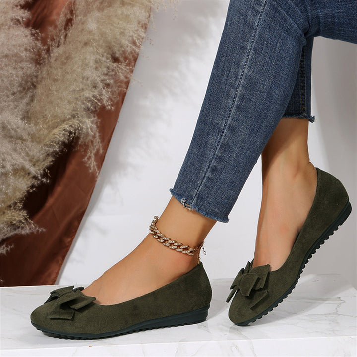 Women’s Bow-Detail Suede-Look Flats