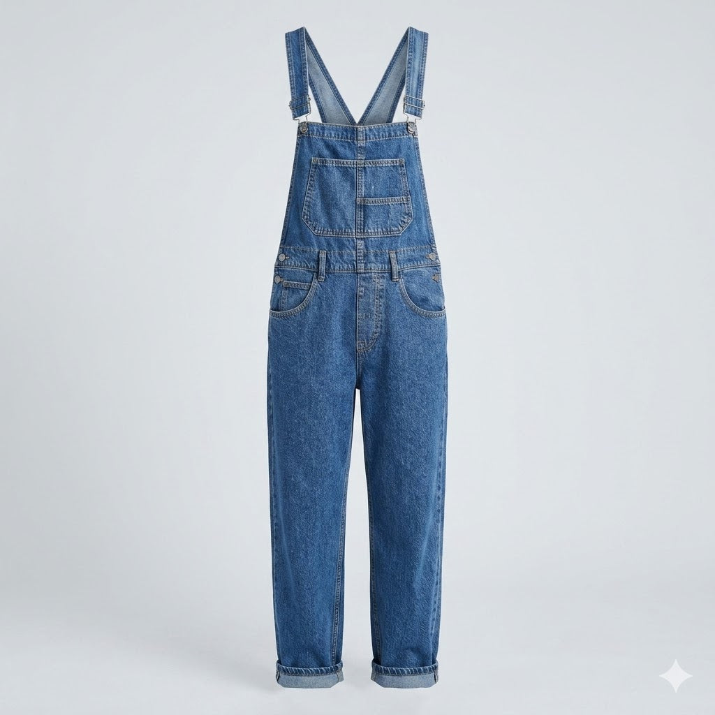 Women’s Relaxed Denim Utility Overalls