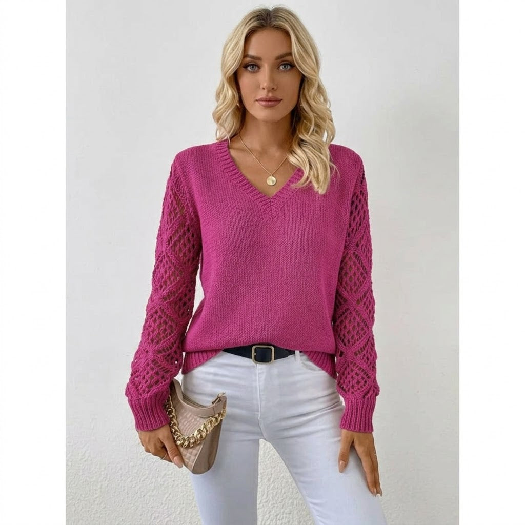 Women’s V-Neck Knit Sweater