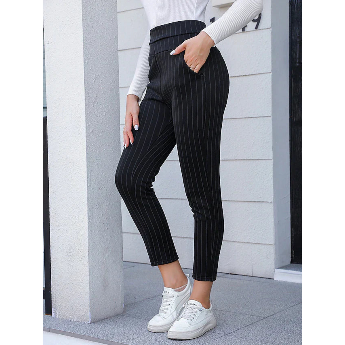 Women’s High-Waist Stretch Tapered Trousers