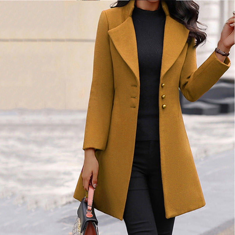 Women’s Tailored Longline Wool-Blend Coat