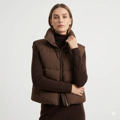 Women’s Cropped Collared Puffer Vest