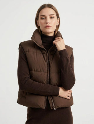 Women’s Cropped Collared Puffer Vest