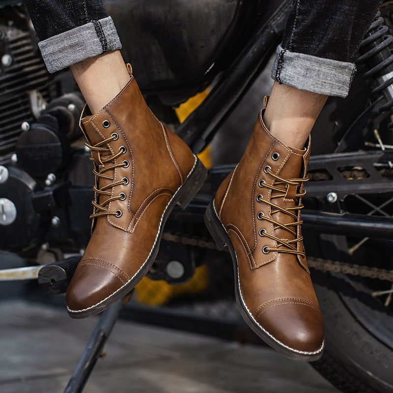 Men’s Leather-Look Ankle Boots