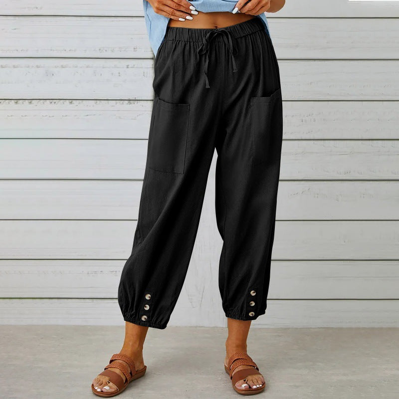 Women’s Relaxed Drawstring Cropped Trousers