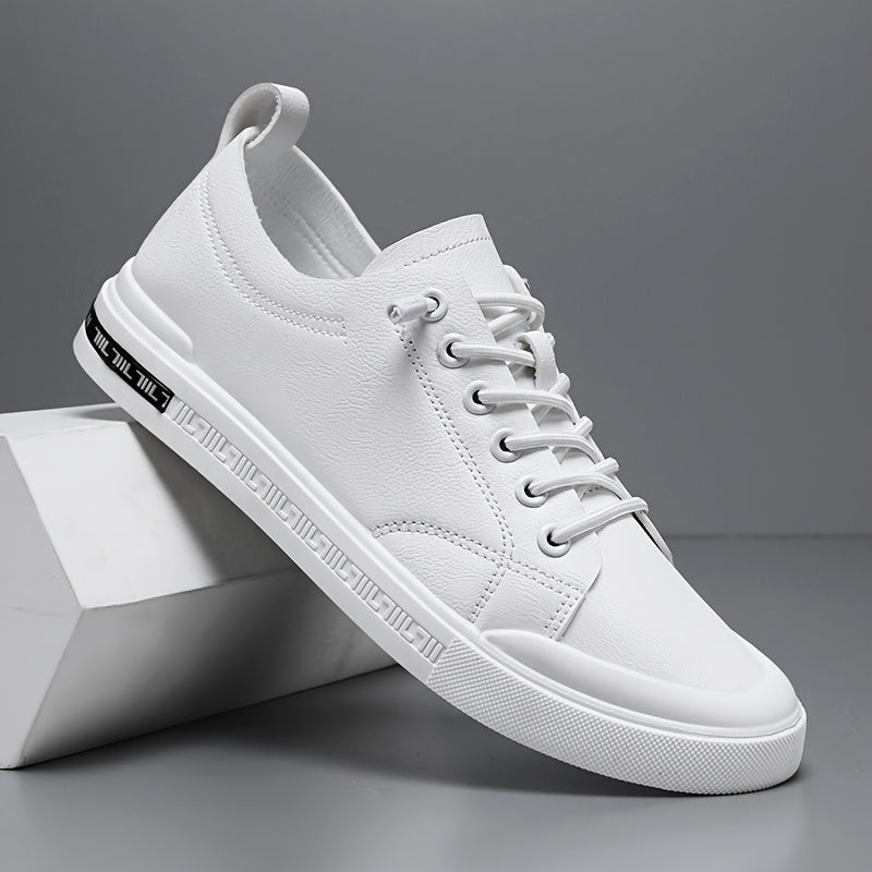 Men’s Smooth Leather Low-Top Trainers in White