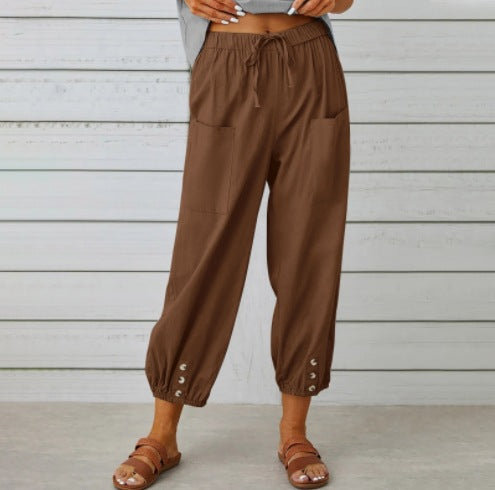 Women’s Relaxed Drawstring Cropped Trousers