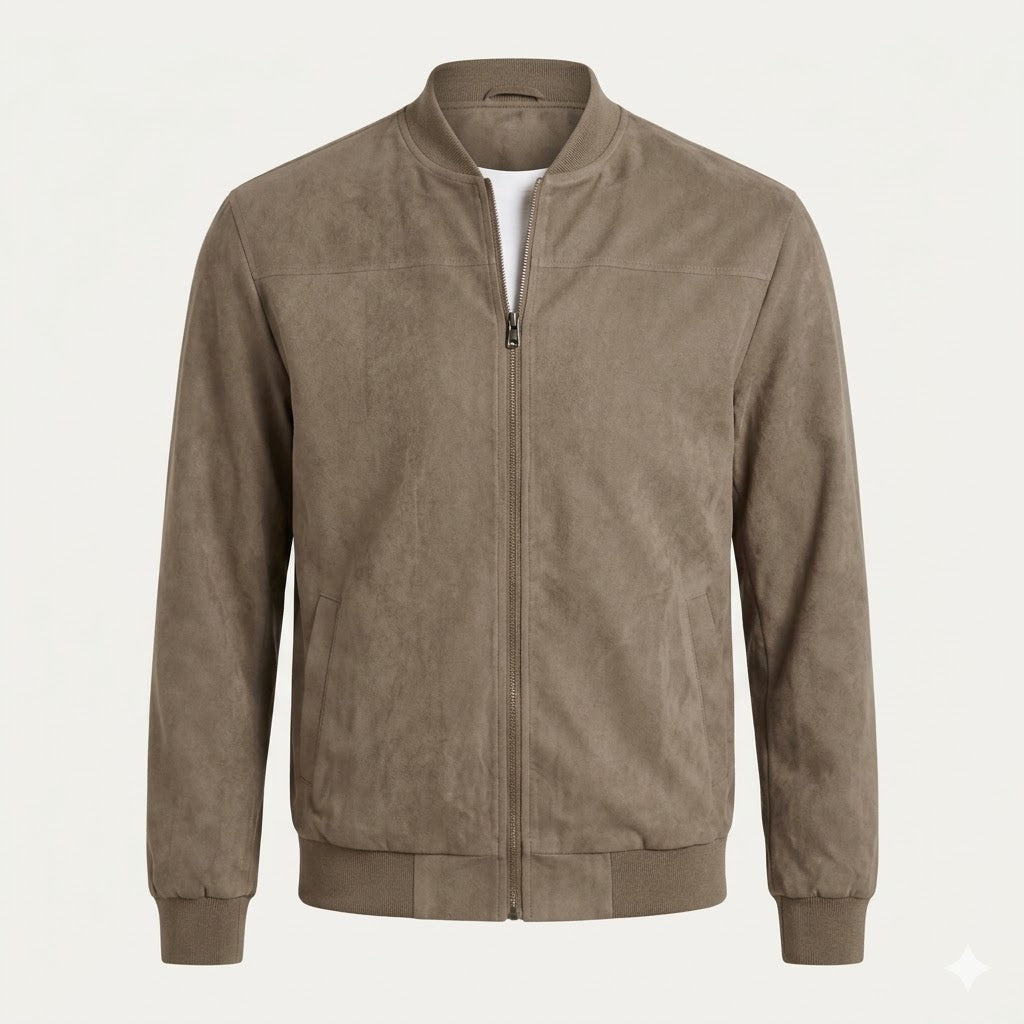 Men’s Suede-Touch Bomber Jacket