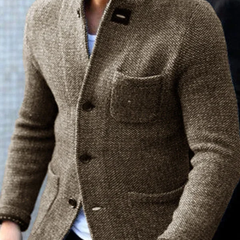 Men’s Retro Wool-Blend Cardigan Jacket