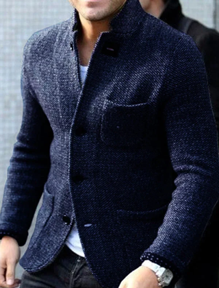 Men’s Retro Wool-Blend Cardigan Jacket