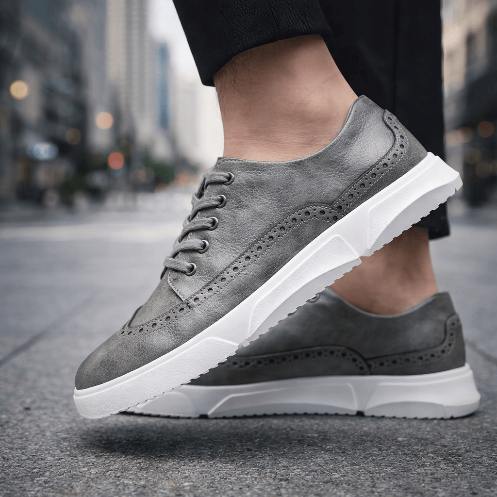 Men’s Leather Brogue Lace-Up Trainers