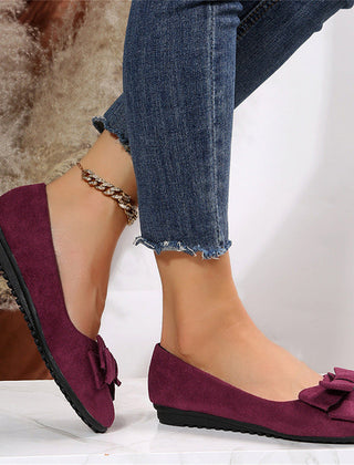 Women’s Bow-Detail Suede-Look Flats