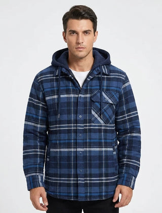 Men’s Quilted Hooded Flannel Jacket
