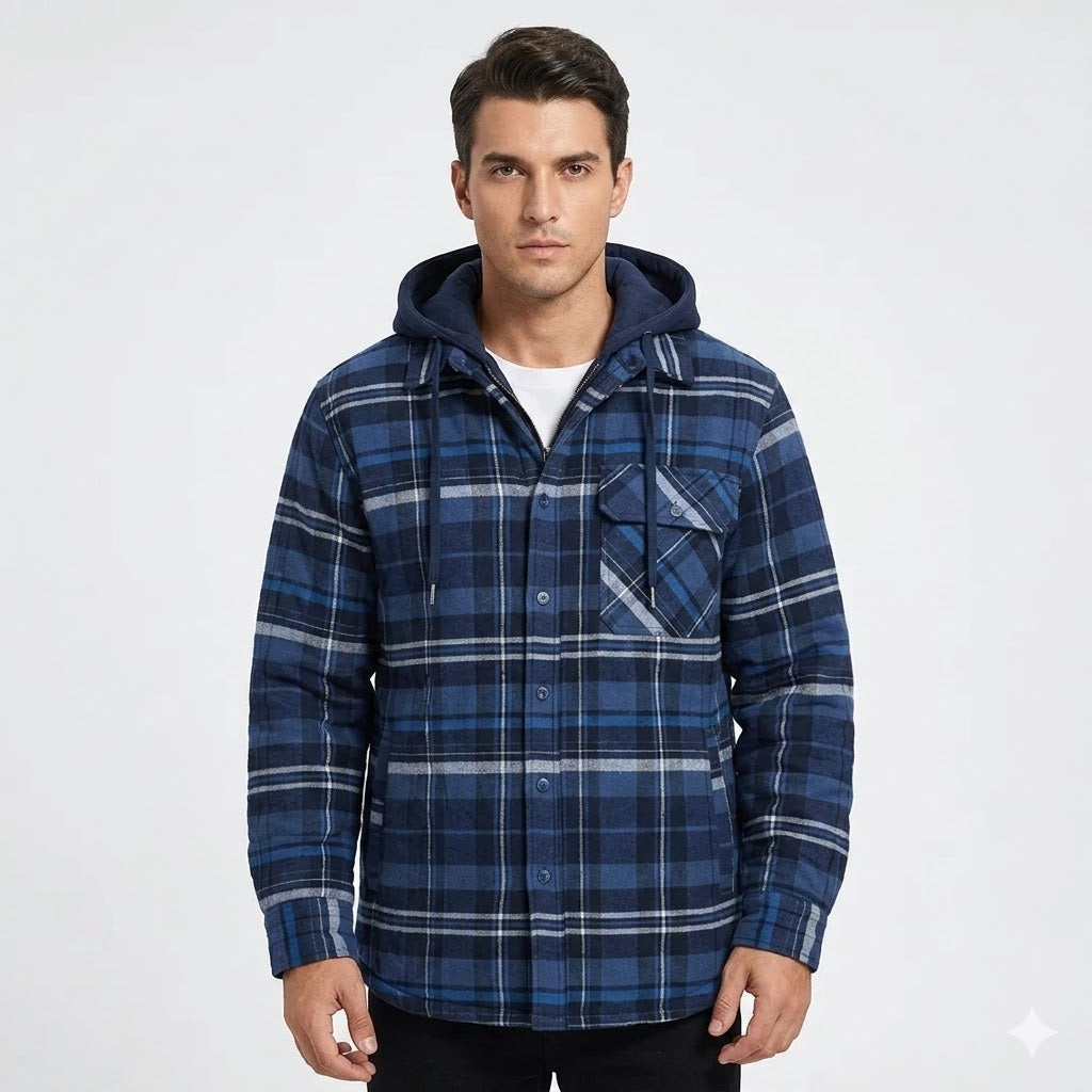Men’s Quilted Hooded Flannel Jacket