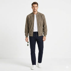 Men’s Suede-Touch Bomber Jacket
