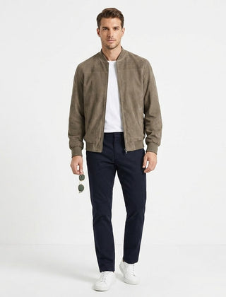 Men’s Suede-Touch Bomber Jacket