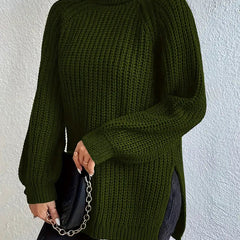Women's Houstona Turtleneck Jumper - Olive Green
