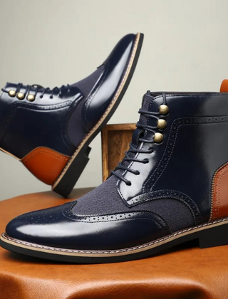 The Brogue & Rogue Men's Boots - Navy Blue