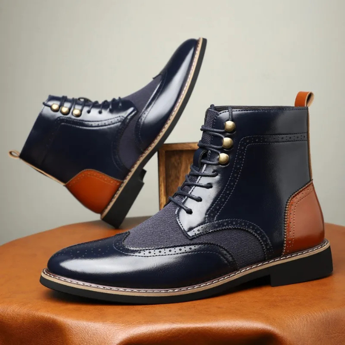 The Brogue & Rogue Men's Boots - Navy Blue