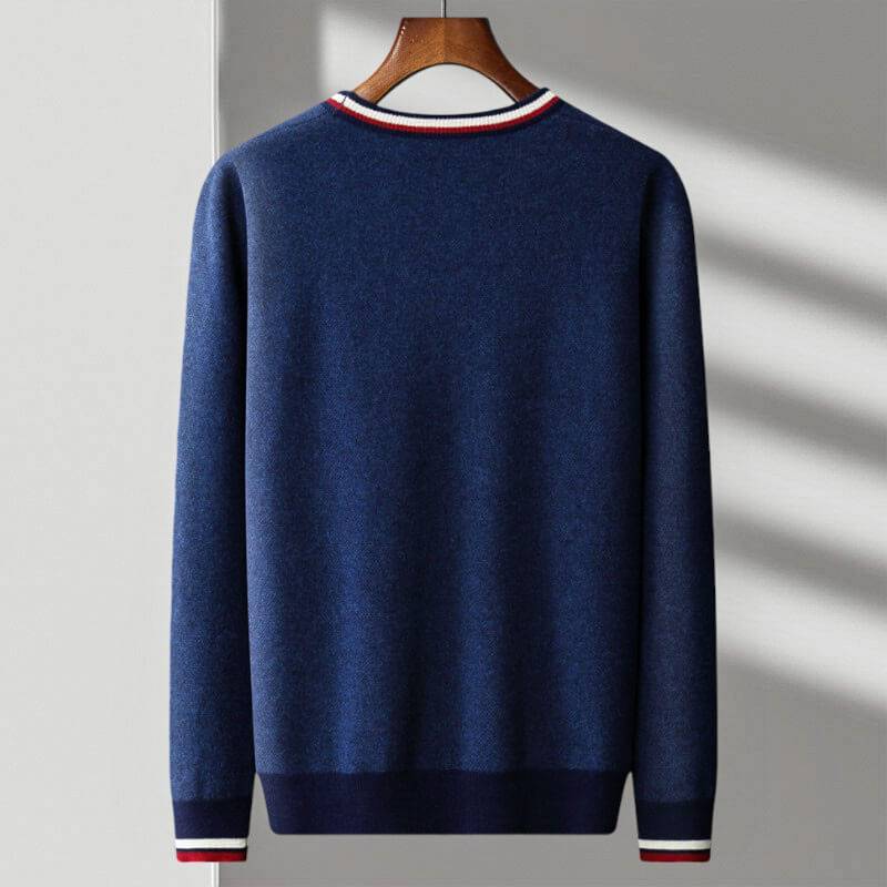 Men’s Wool-Blend Contrast-Trim Cardigan