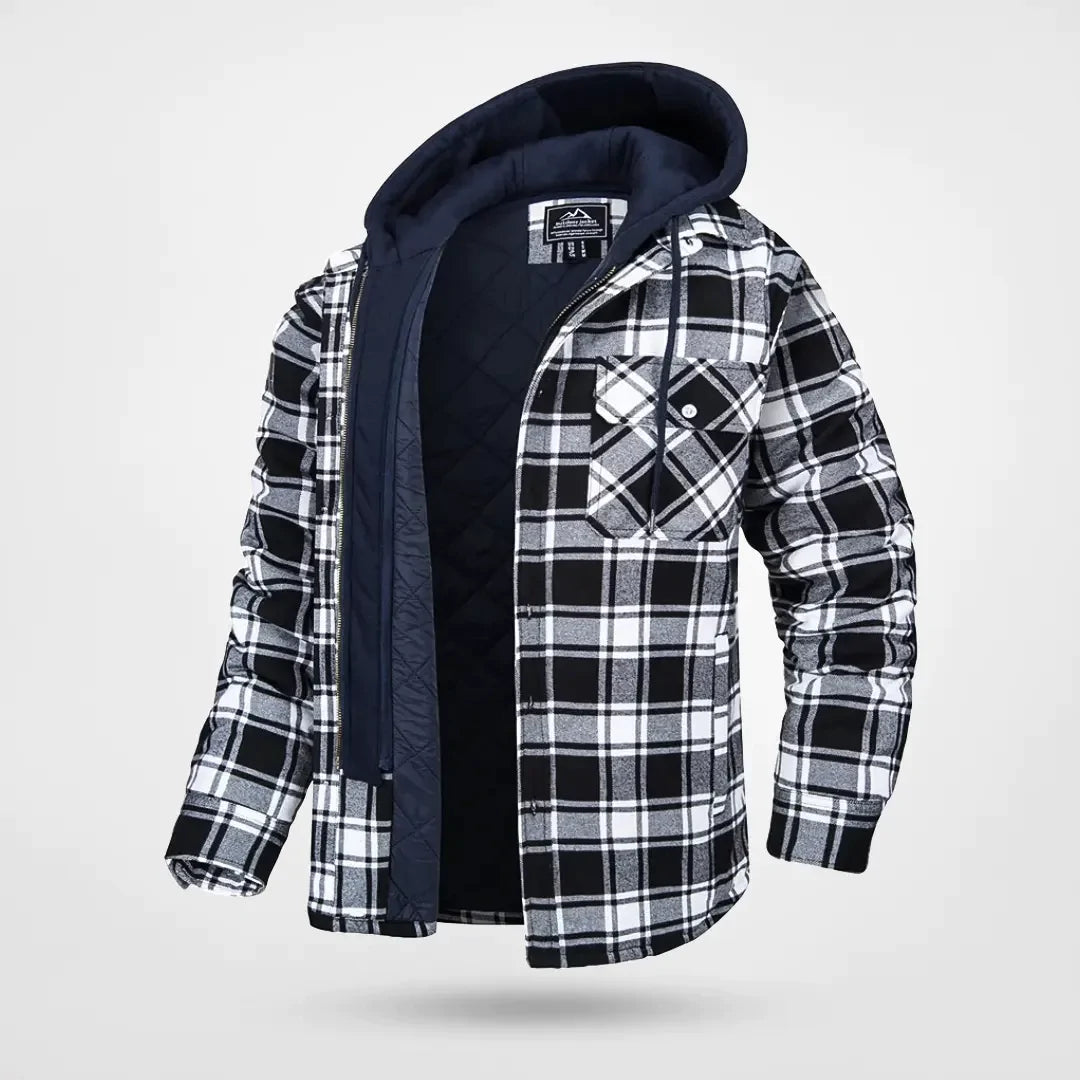 Men’s Quilted Hooded Flannel Jacket