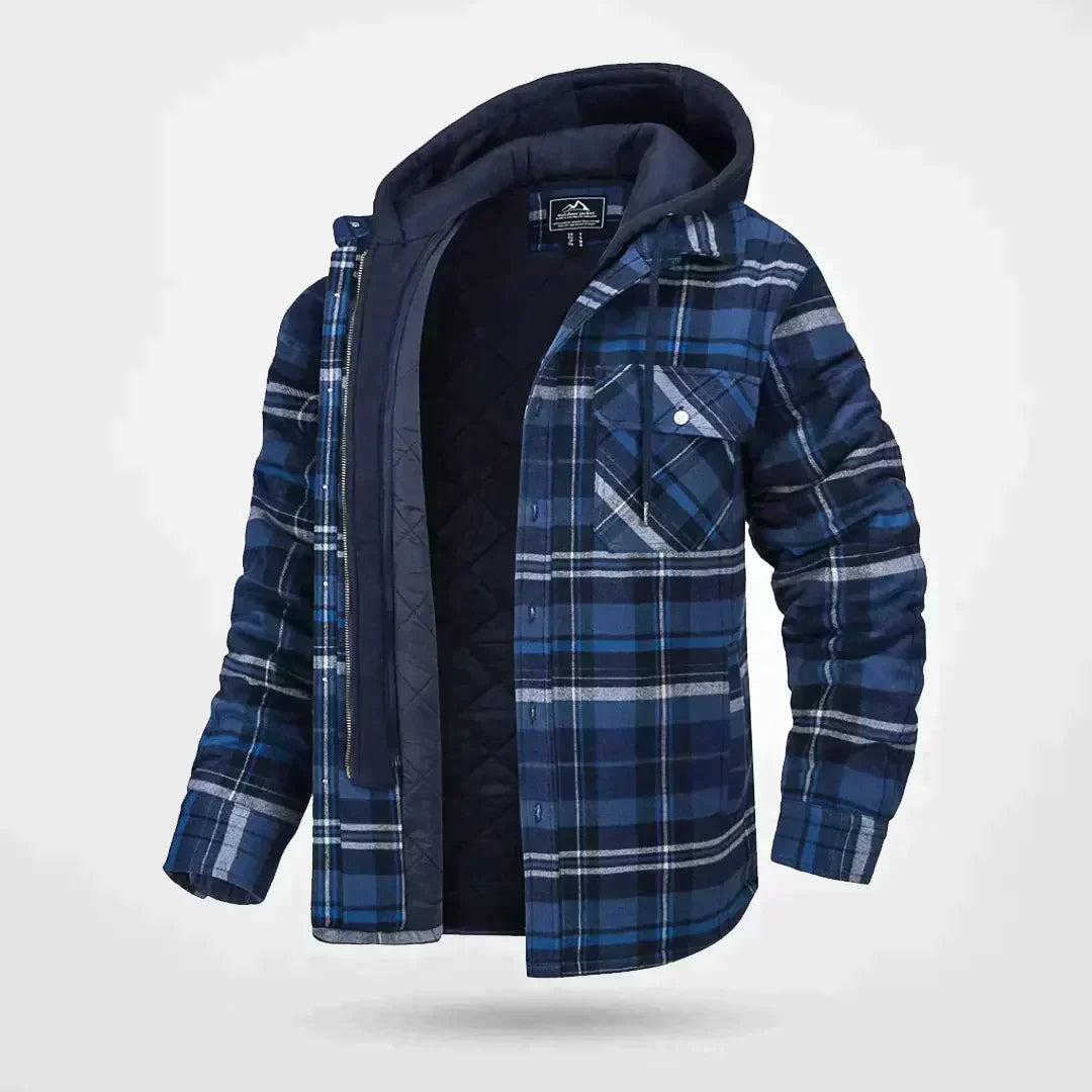 Men’s Quilted Hooded Flannel Jacket