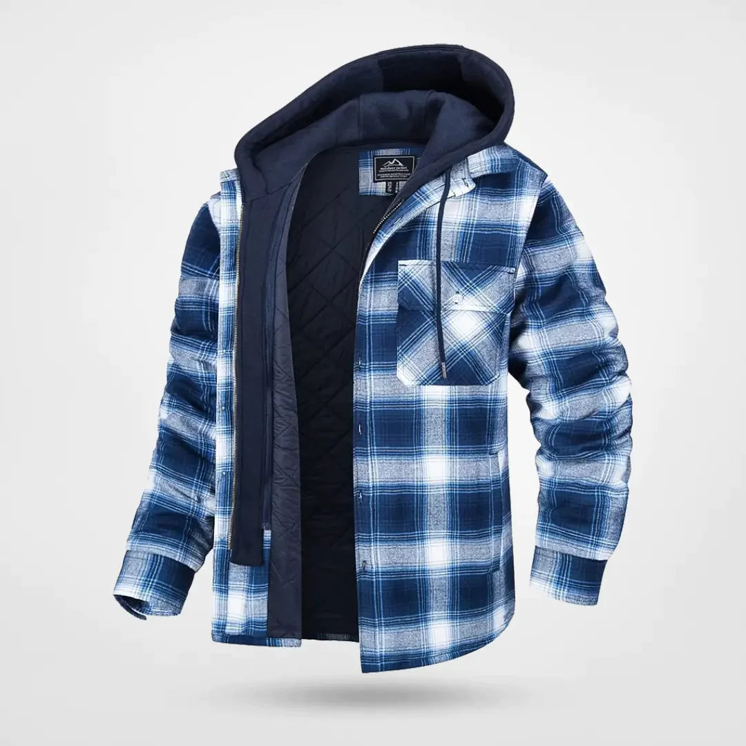 Men’s Quilted Hooded Flannel Jacket