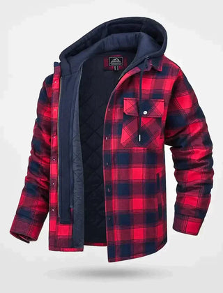 Men’s Quilted Hooded Flannel Jacket