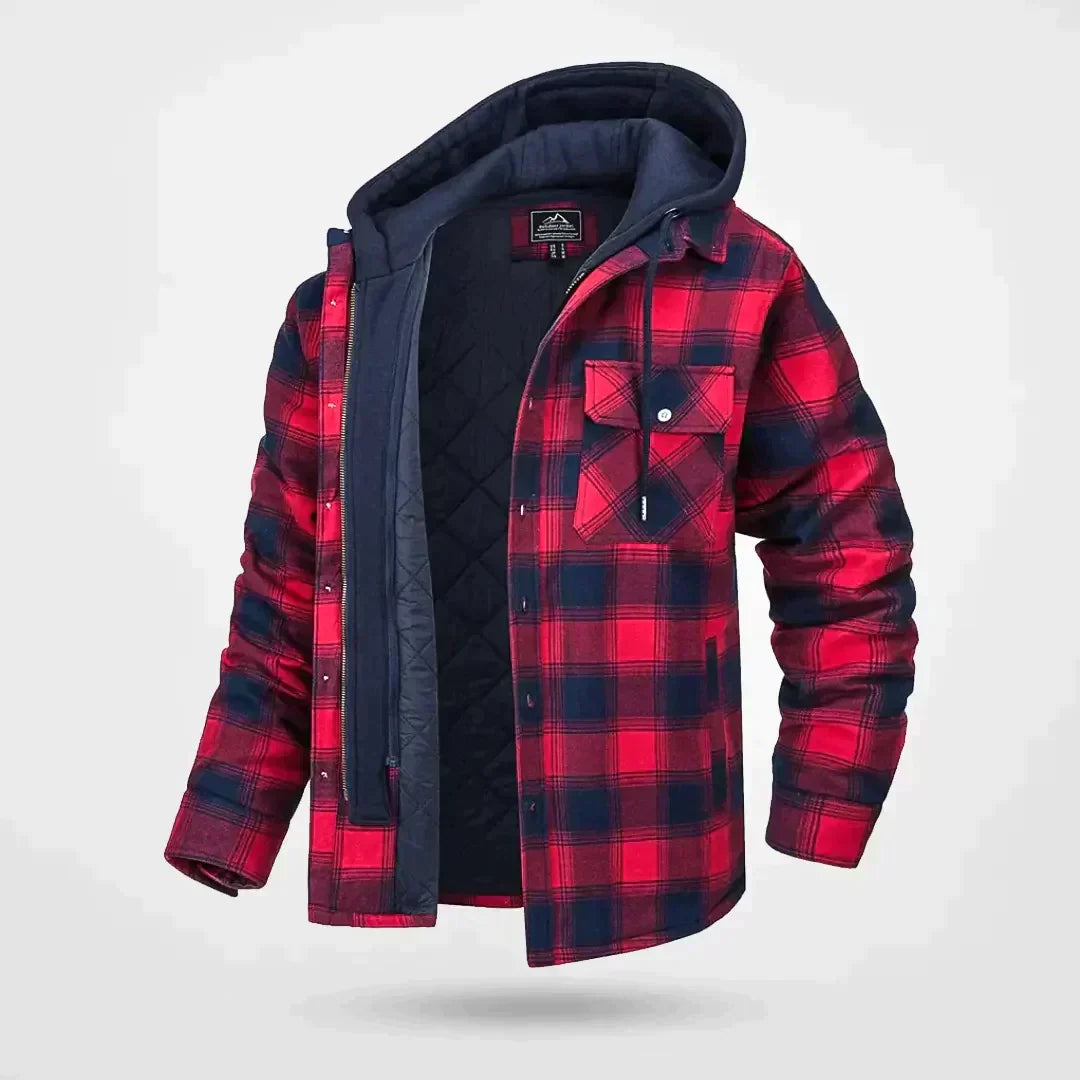 Men’s Quilted Hooded Flannel Jacket
