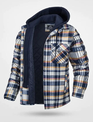 Men’s Quilted Hooded Flannel Jacket