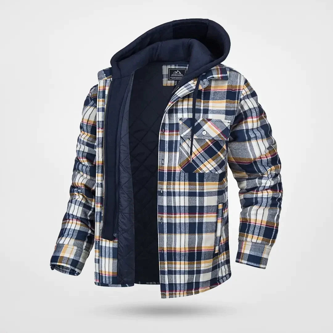 Men’s Quilted Hooded Flannel Jacket