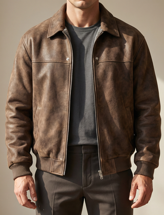 Jacob Leather Men's Jacket - Brown