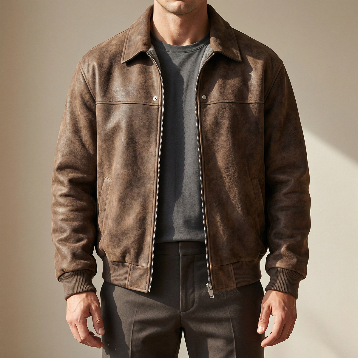 Jacob Leather Men's Jacket - Brown