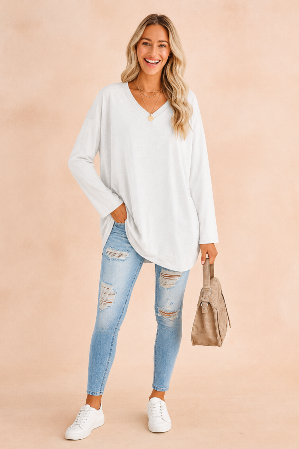 Women’s Relaxed Long-Sleeve Tunic Top