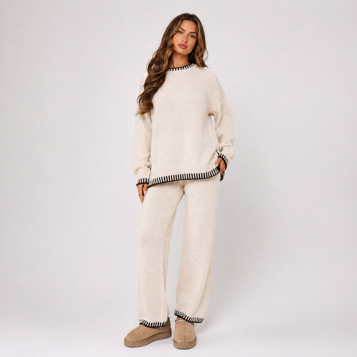 Women’s Oversized Knit Wide-Leg Lounge Set