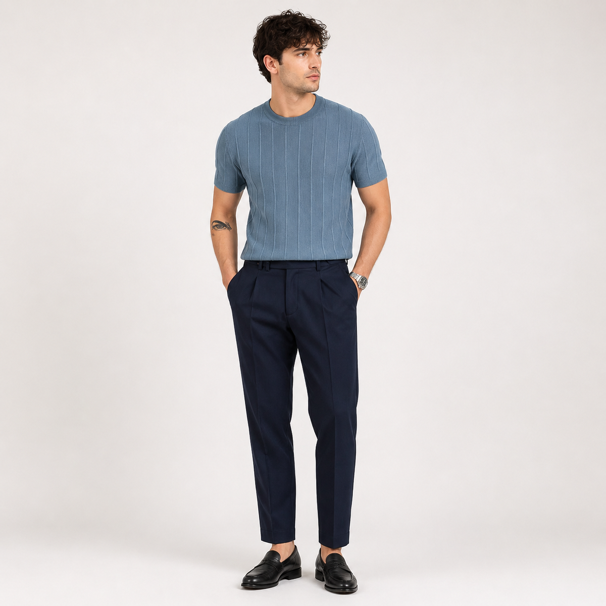 Men’s Ribbed Knit T-Shirt