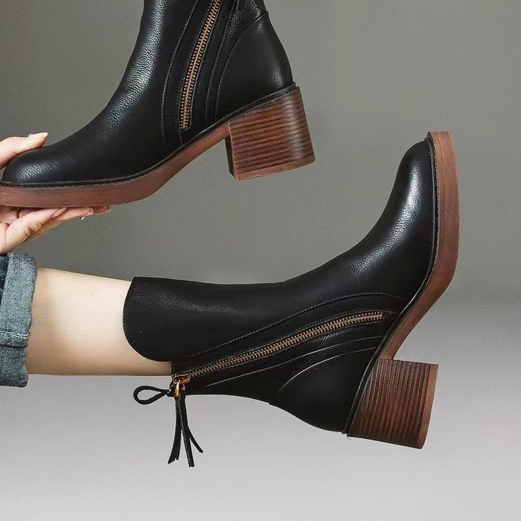 Women’s Leather Side-Zip Everyday Boots