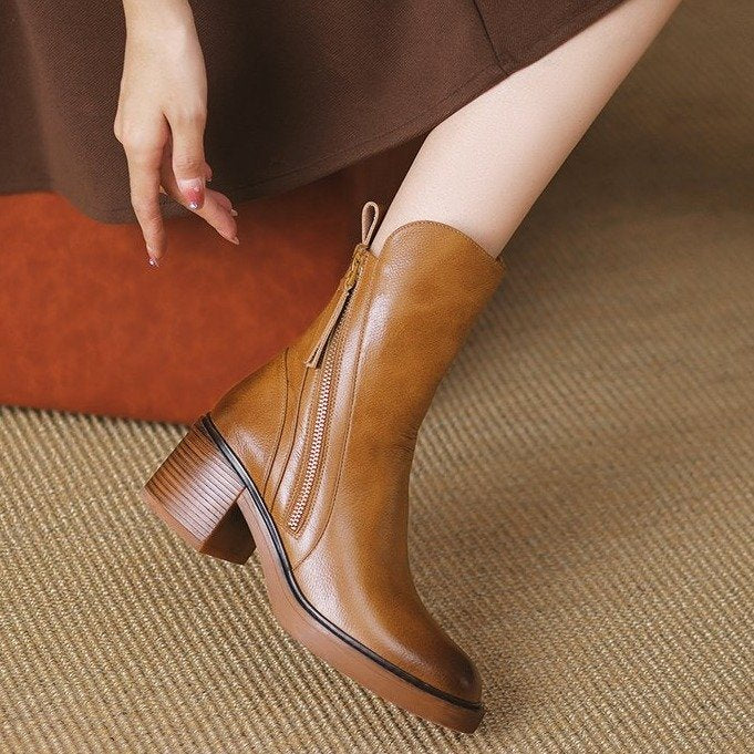 Women’s Leather Side-Zip Everyday Boots