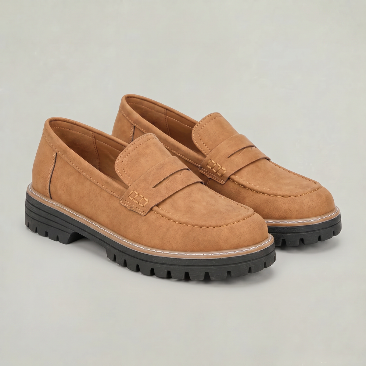 Women’s Suede-Style Penny Platform Loafers
