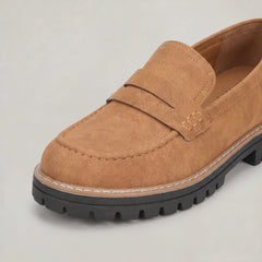 Women’s Suede-Style Penny Platform Loafers