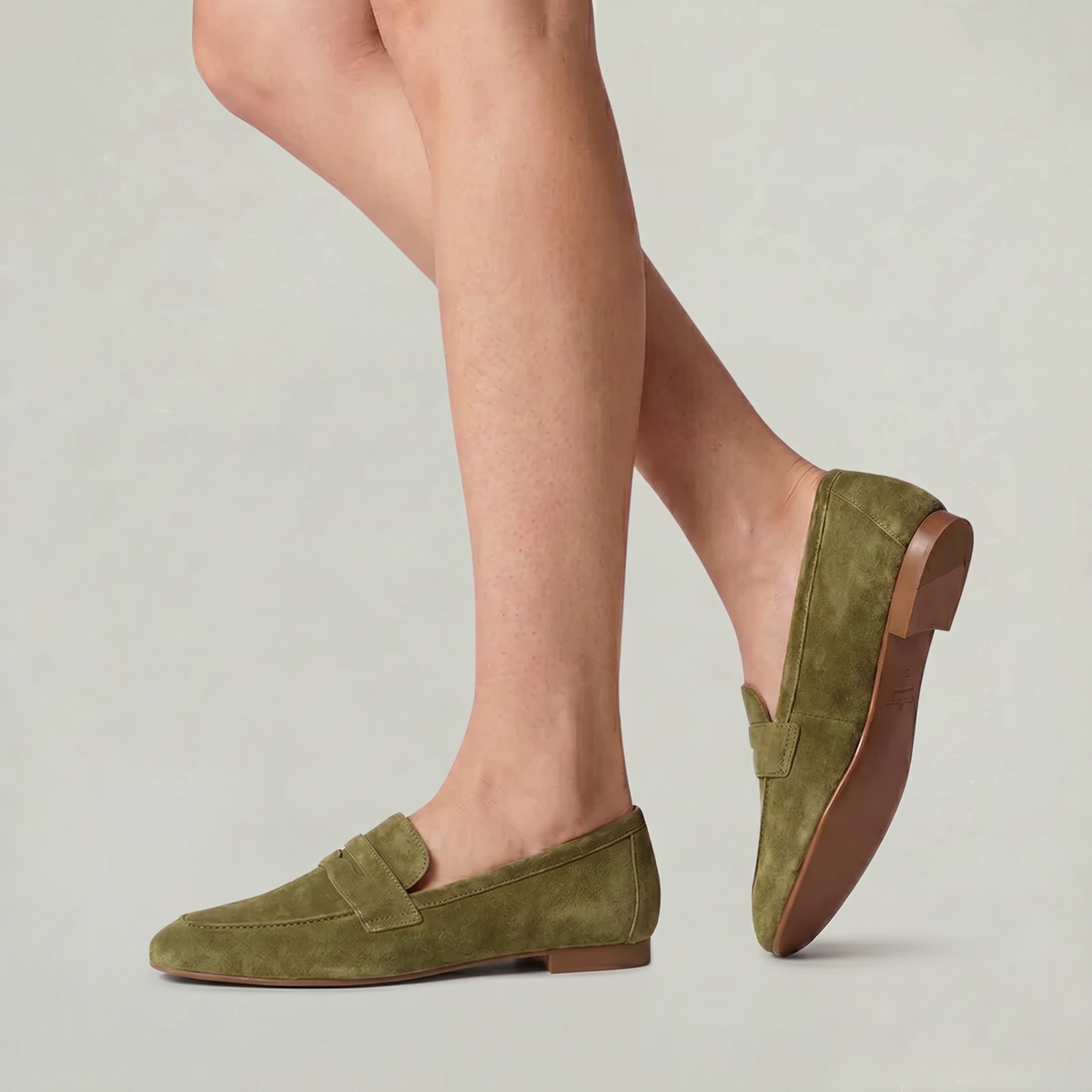 Women’s Suede-Style Almond-Toe Penny Loafers