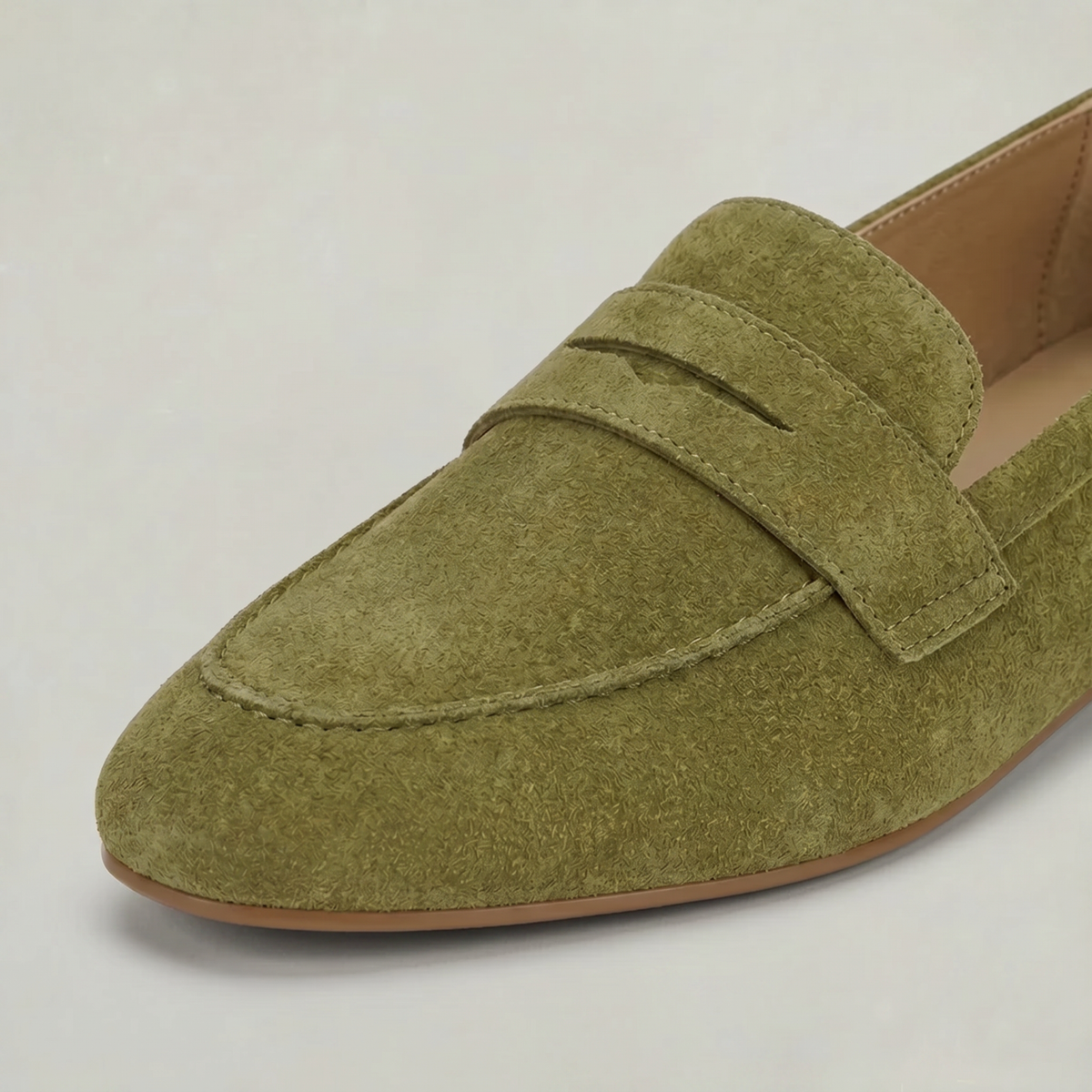 Women’s Suede-Style Almond-Toe Penny Loafers