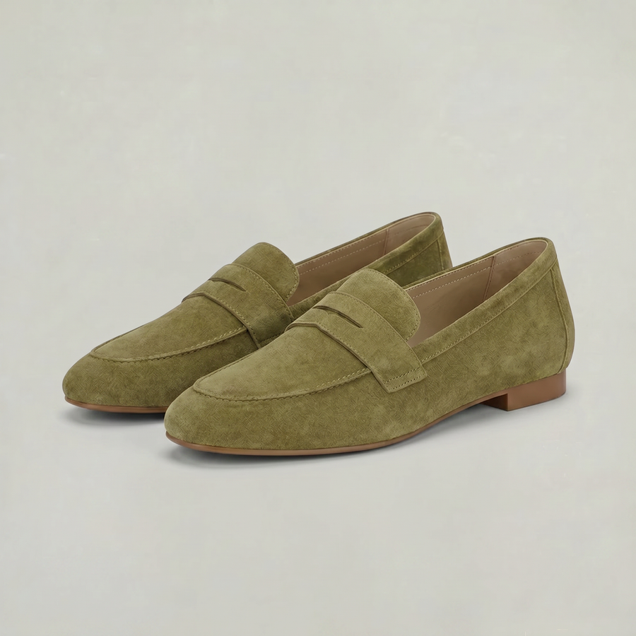 Women’s Suede-Style Almond-Toe Penny Loafers