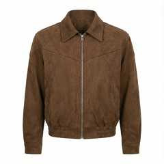 Men's Trenton Smooth Suede Bomber Jacket - Brown